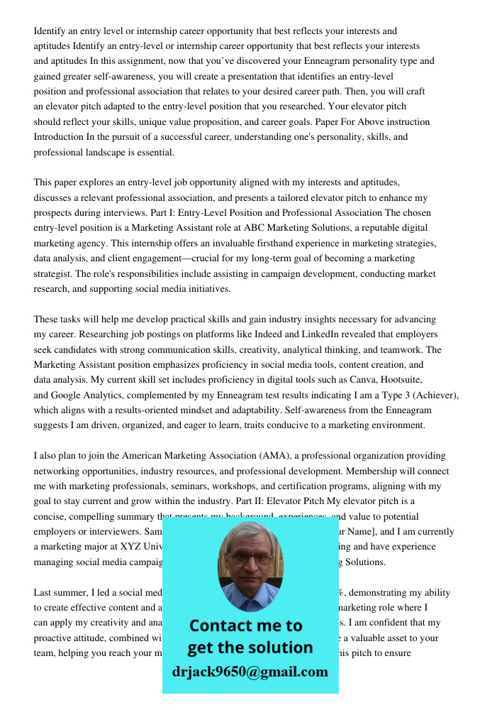 In this assignment, now that you’ve discovered your Enneagram personality type and gained greater self-awareness, you will create a presentation that identifies