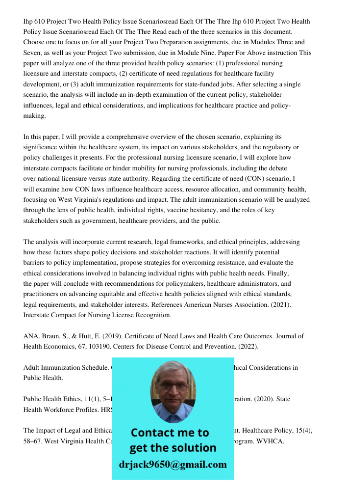 Read each of the three scenarios in this document. Choose one to focus on for all your Project Two Preparation assignments, due in Modules Three and Seven, as w