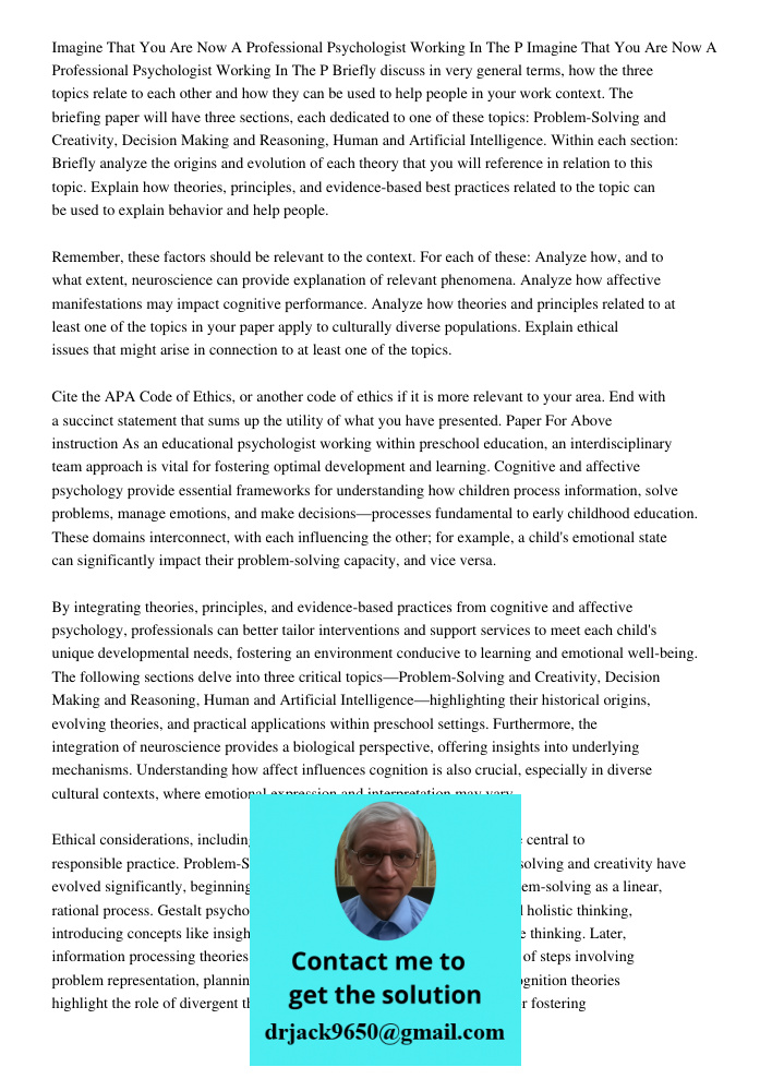 Briefly discuss in very general terms, how the three topics relate to each other and how they can be used to help people in your work context. The briefing pape