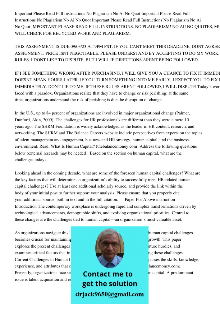 Important Please Read Full Instructions No Plagiarism No Ai No Quot IMPORTANT PLEASE READ FULL INSTRUCTIONS. NO PLAGIARISM! NO AI! NO QUOTES, MUST PARAPHRASE. I
