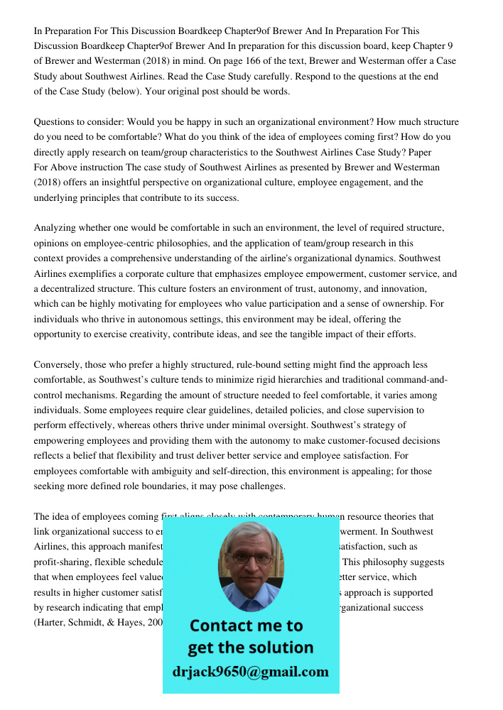 In preparation for this discussion board, keep Chapter 9 of Brewer and Westerman (2018) in mind. On page 166 of the text, Brewer and Westerman offer a Case Stud