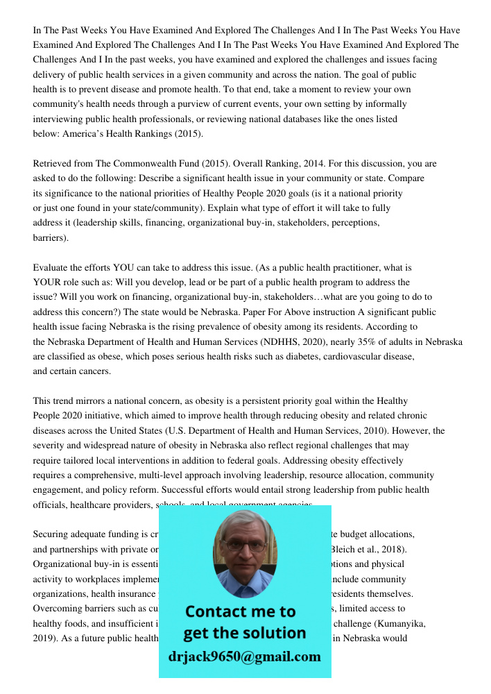 In The Past Weeks You Have Examined And Explored The Challenges And I In the past weeks, you have examined and explored the challenges and issues facing deliver