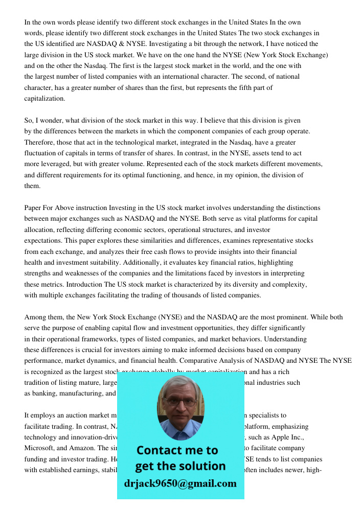 The two stock exchanges in the US identified are NASDAQ & NYSE. Investigating a bit through the network, I have noticed the large division in the US stock marke