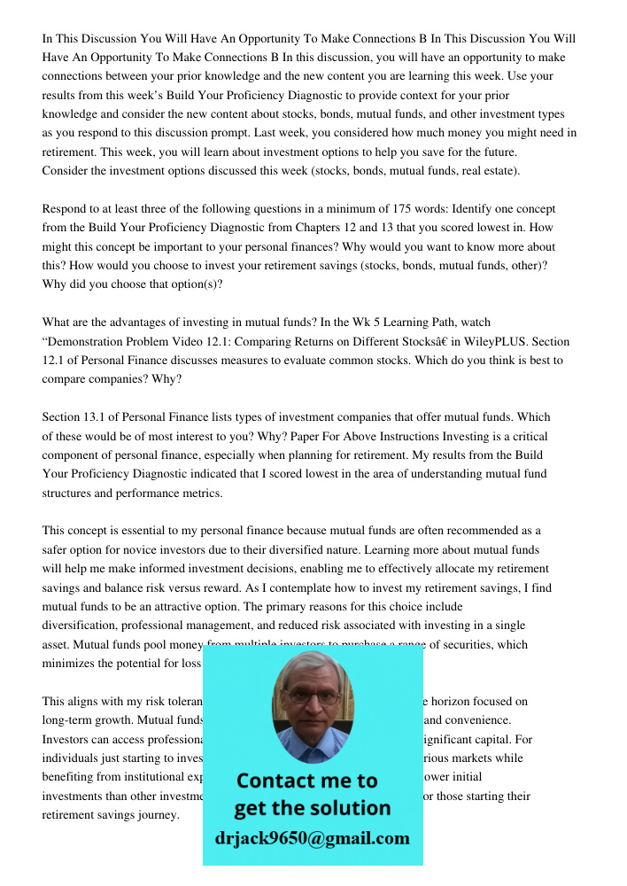 In this discussion, you will have an opportunity to make connections between your prior knowledge and the new content you are learning this week. Use your resul