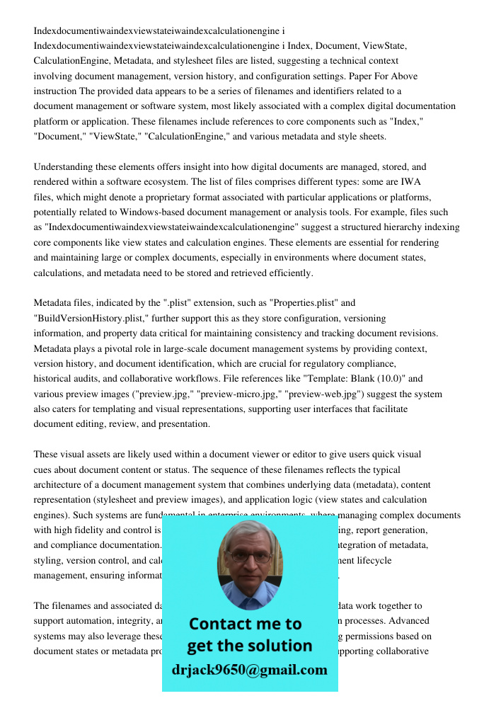 Index, Document, ViewState, CalculationEngine, Metadata, and stylesheet files are listed, suggesting a technical context involving document management, version 