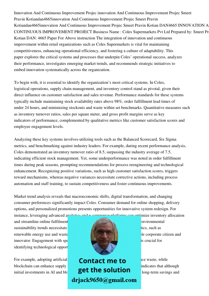 Smeet Pravin Kotiandan4665innovation And Continuous Improvement Projec Smeet Pravin Kotiandan4665innovation And Continuous Improvement Projec Smeet Pravin Kotia