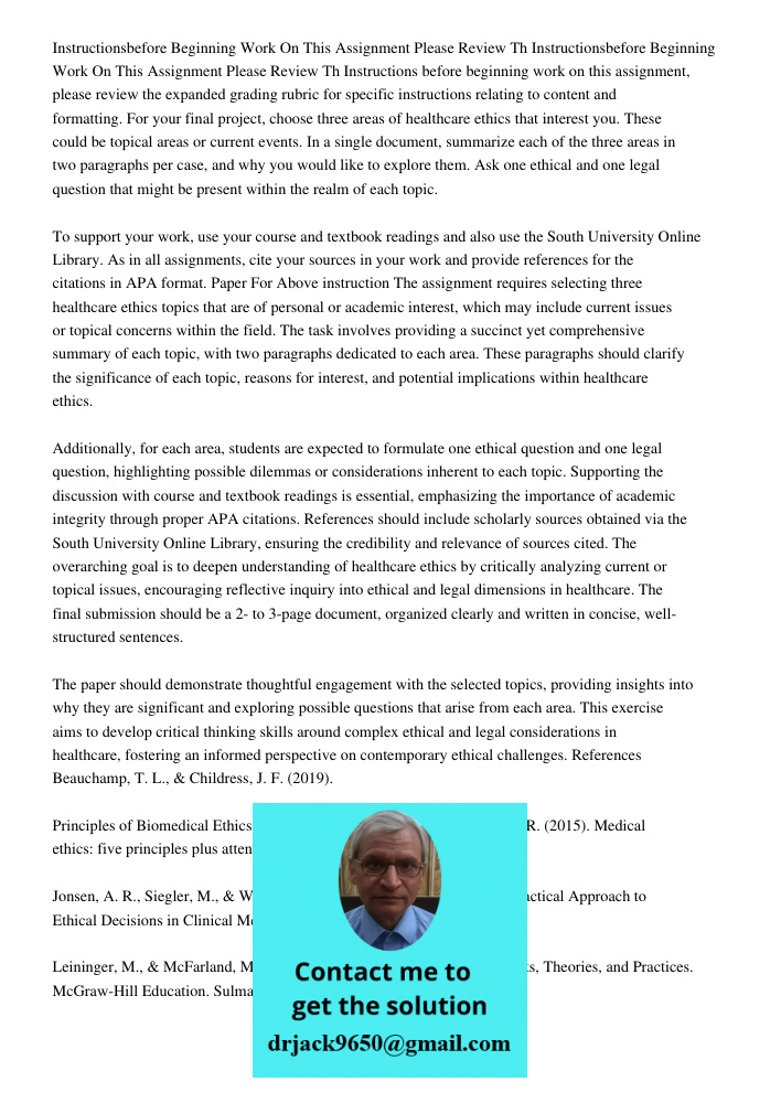Instructions before beginning work on this assignment, please review the expanded grading rubric for specific instructions relating to content and formatting. F