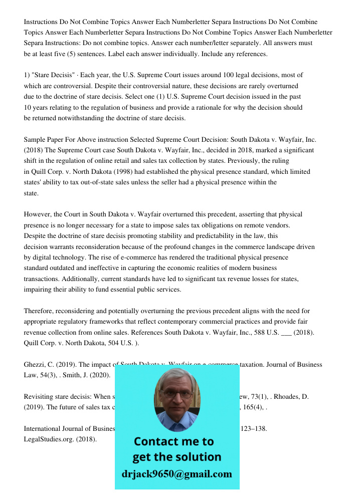 Instructions Do Not Combine Topics Answer Each Numberletter Separa Instructions: Do not combine topics. Answer each number/letter separately. All answers must b