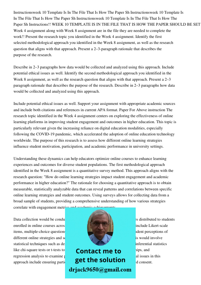 Instructionsweek 10 Template Is In The File That Is How The Paper Sh Instructions!! WEEK 10 TEMPLATE IS IN THE FILE THAT IS HOW THE PAPER SHOULD BE SET UP!1 Wee
