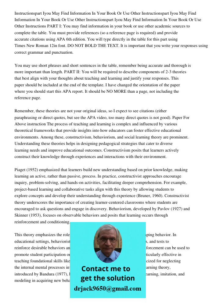 Instructionspart Iyou May Find Information In Your Book Or Use Other Instructions PART I: You may find information in your book or use other academic sources to