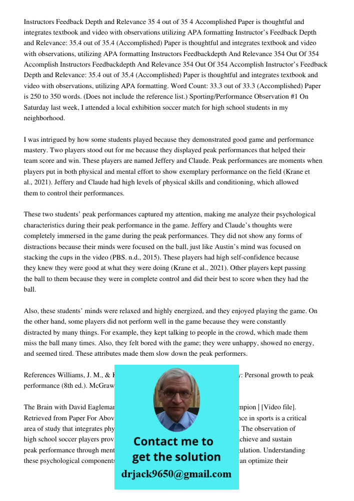 Instructors Feedbackdepth And Relevance 354 Out Of 354 Accomplish Instructors Feedbackdepth And Relevance 354 Out Of 354 Accomplish Instructor’s Feedback Depth 