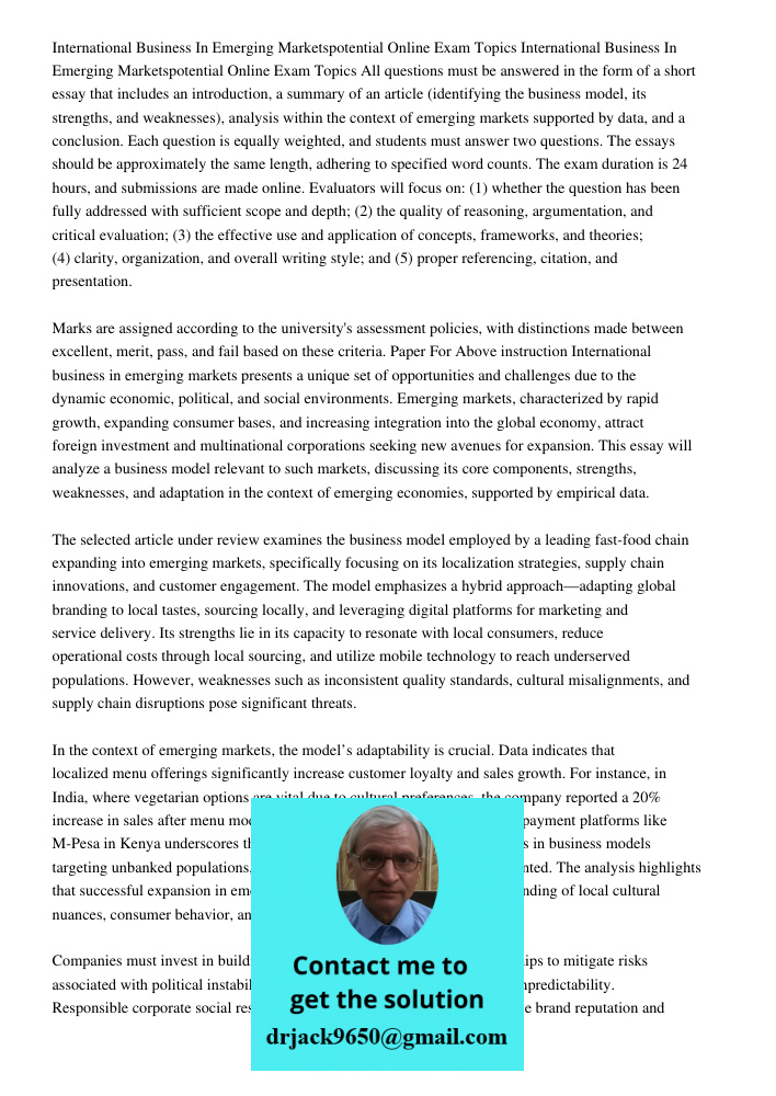 All questions must be answered in the form of a short essay that includes an introduction, a summary of an article (identifying the business model, its strength