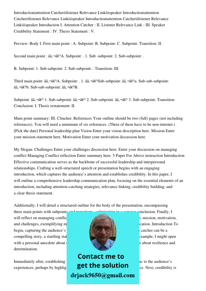 Introductioniattention Catcheriilistener Relevance Linkiiispeaker Introduction I. Attention Catcher : II. Listener Relevance Link : III. Speaker Credibility Sta