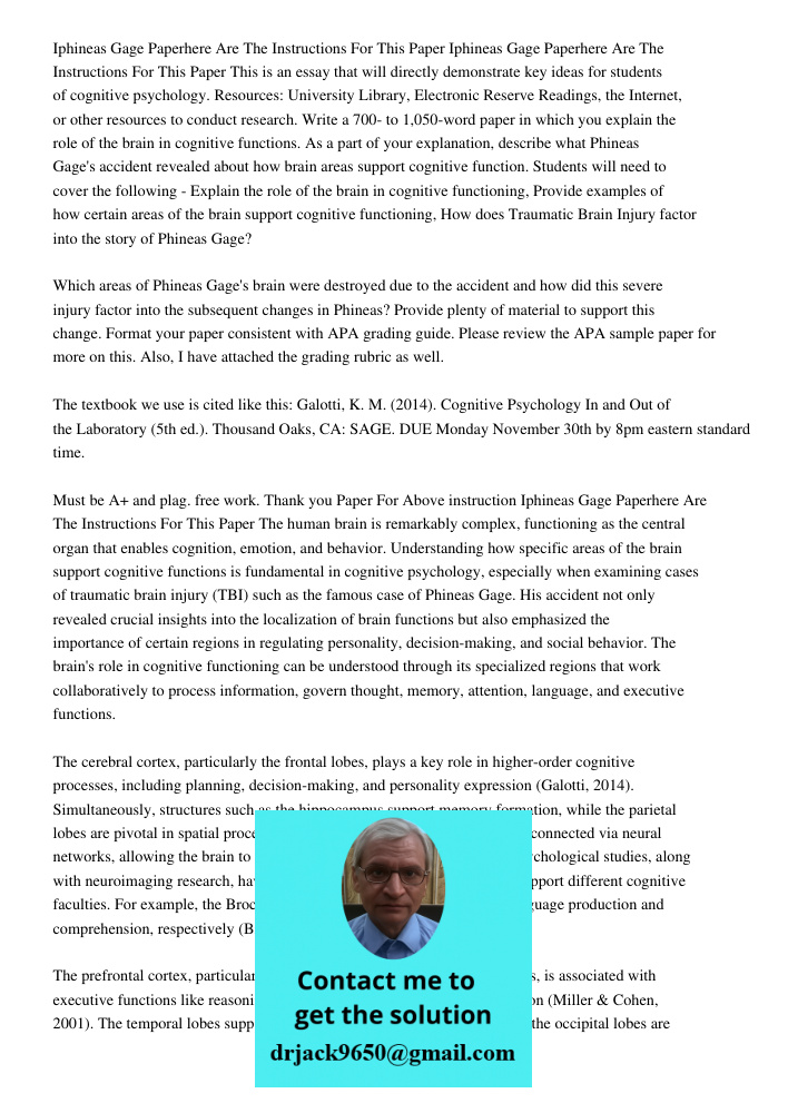 This is an essay that will directly demonstrate key ideas for students of cognitive psychology. Resources: University Library, Electronic Reserve Readings, the 