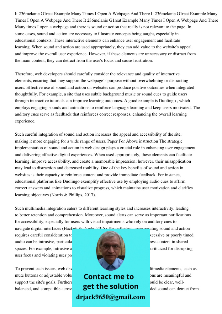 It 236melanie G1reat Example Many Times I Open A Webpage And There Many times I open a webpage and there is sound or action that really is not relevant to the p