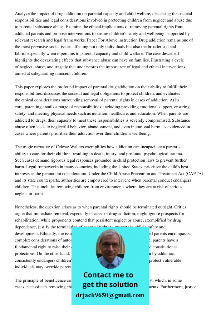 Pagejones 1jane Jonessuki Tooleyoct 16 2005eng 111the Drug Addict Li Analyze the impact of drug addiction on parental capacity and child welfare, discussing the