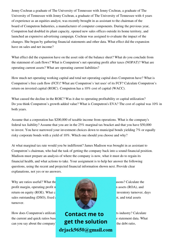 Jenny Cochran, a graduate of The University of Tennessee with 4 years of experience as an equities analyst, was recently brought in as assistant to the chairman