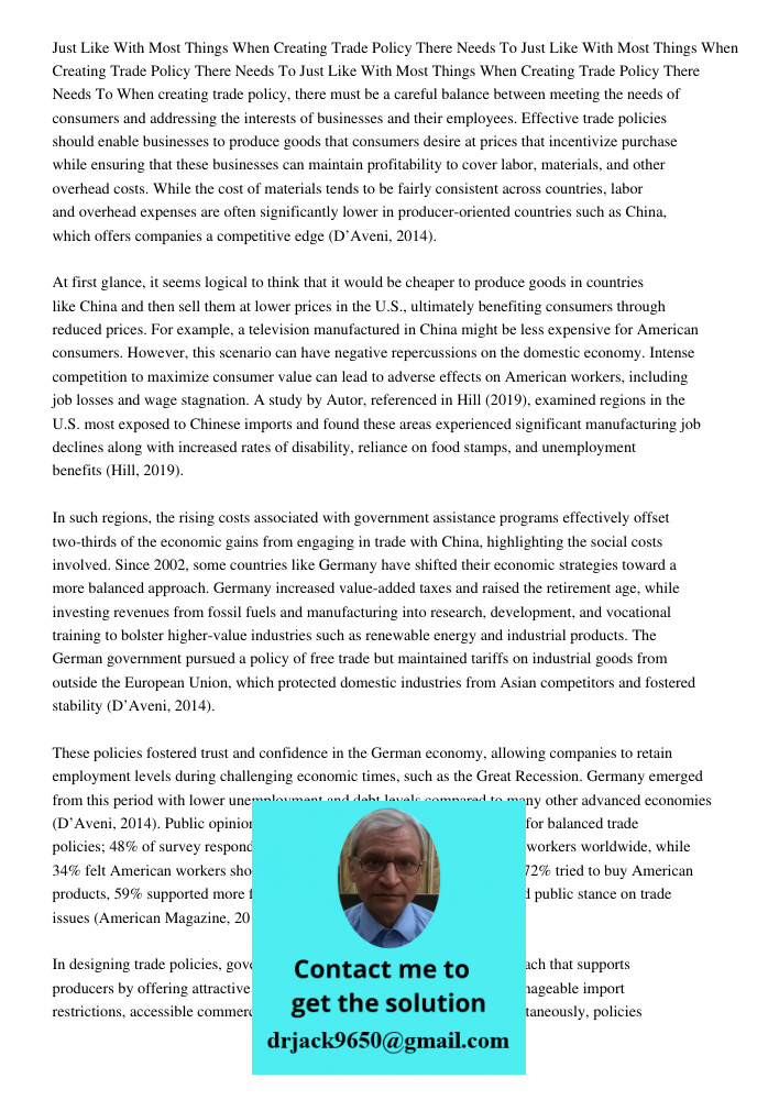 Just Like With Most Things When Creating Trade Policy There Needs To When creating trade policy, there must be a careful balance between meeting the needs of co
