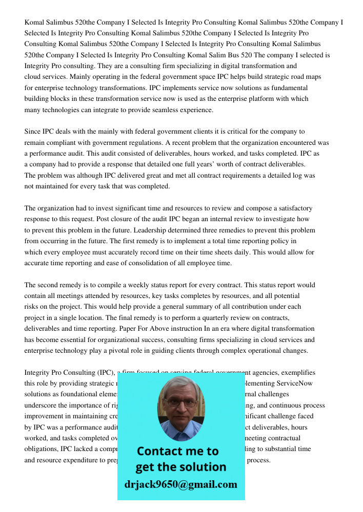 Komal Salimbus 520the Company I Selected Is Integrity Pro Consulting Komal Salimbus 520the Company I Selected Is Integrity Pro Consulting Komal Salimbus 520the 