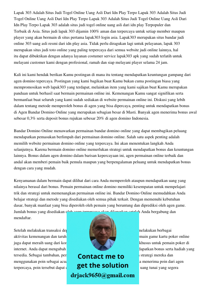Lapak 303 Adalah Situs Judi Togel Online Uang Asli Dari Idn Play Terpo Lapak 303 adalah situs judi togel online uang asli dari idn play Terpopuler dan Terbaik d