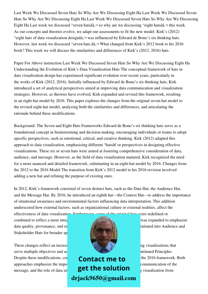 Last Week We Discussed Seven Hats So Why Are We Discussing Eight Ha Last week we discussed “seven hatsâ€ so why are we discussing “eight hatsâ€ this week. As ou
