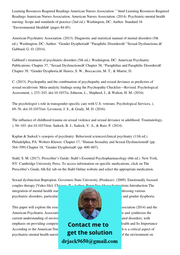 Learning Resources And Readings - American Nurses Associatio