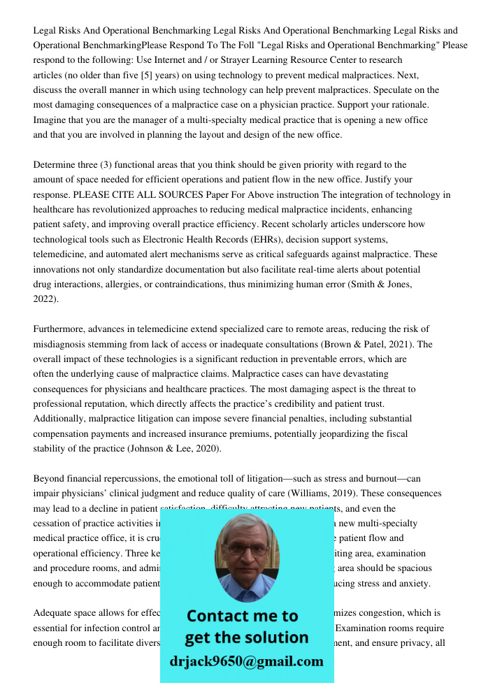 Legal Risks and Operational BenchmarkingPlease Respond To The Foll "Legal Risks and Operational Benchmarking" Please respond to the following: Use Internet and 