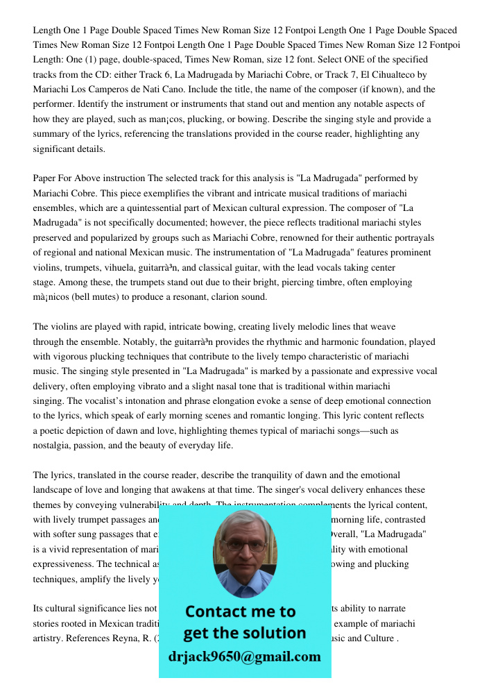 Length One 1 Page Double Spaced Times New Roman Size 12 Fontpoi Length: One (1) page, double-spaced, Times New Roman, size 12 font. Select ONE of the specified 