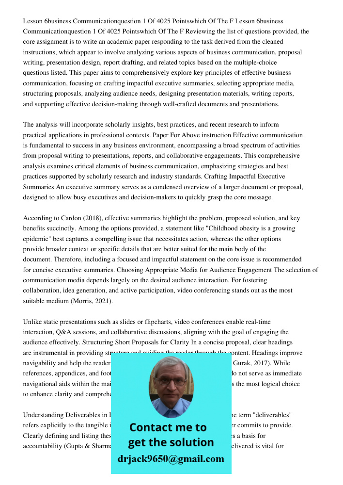 Reviewing the list of questions provided, the core assignment is to write an academic paper responding to the task derived from the cleaned instructions, which 