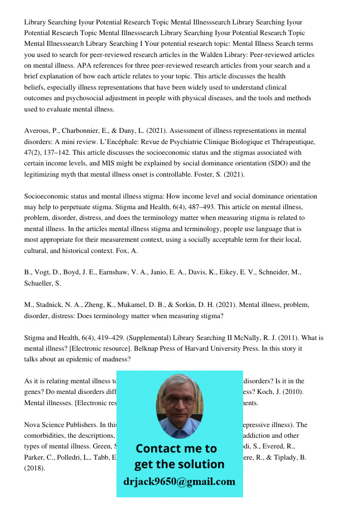 Library Searching Iyour Potential Research Topic Mental Illnesssearch Library Searching I Your potential research topic: Mental Illness Search terms you used to