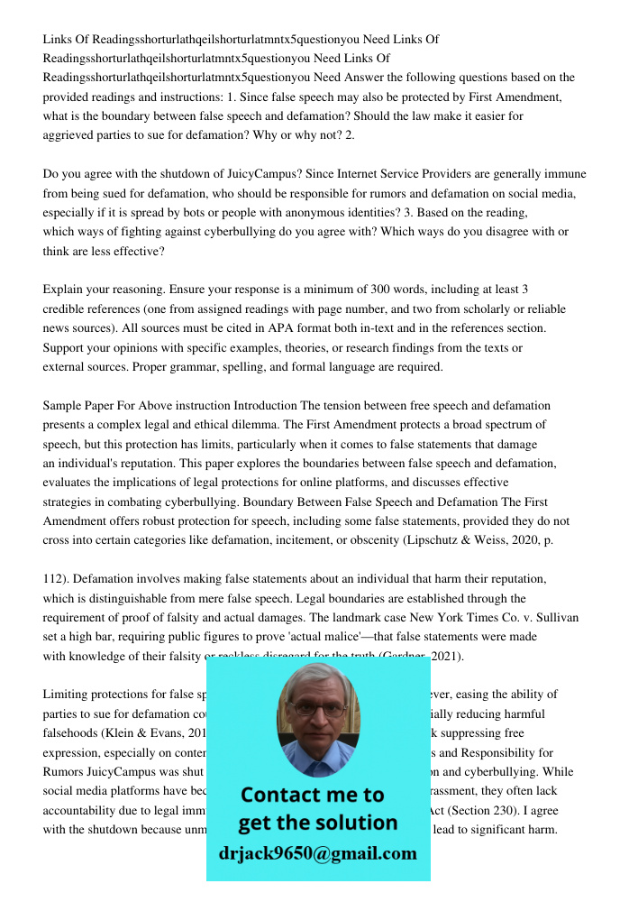 Links Of Readingsshorturlathqeilshorturlatmntx5questionyou Need Answer the following questions based on the provided readings and instructions: 1. Since false s