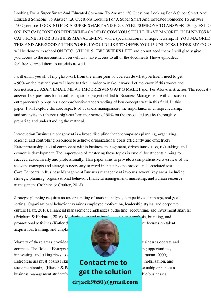 Looking For A Super Smart And Educated Someone To Answer 120 Questions LOOKING FOR A SUPER SMART AND EDUCATED SOMEONE TO ANSWER 120 QUESTIONS ON MY AIU ONLINE C