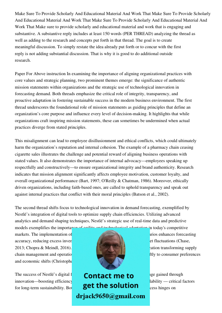 Make Sure To Provide Scholarly And Educational Material And Work That Make sure to provide scholarly and educational material and work that is engaging and subs