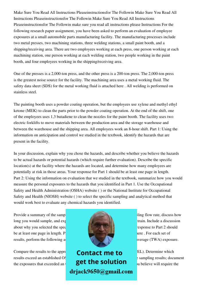 Make Sure You Read All Instructions Pleaseinstructionsfor The Followin make sure you read all instructions please Instructions For the following research paper 