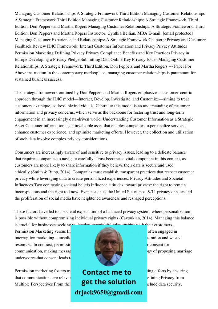 Managing Customer Relationships: A Strategic Framework, Third Edition, Don Peppers and Martha Rogers Managing Customer Relationships: A Strategic Framework, Thi