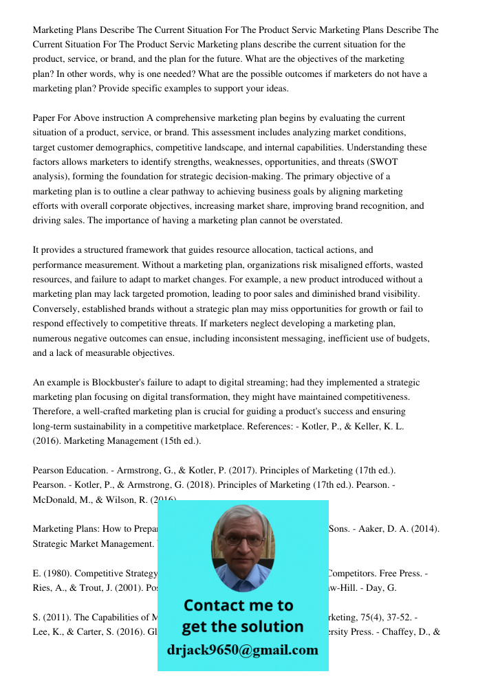 Marketing plans describe the current situation for the product, service, or brand, and the plan for the future. What are the objectives of the marketing plan? I