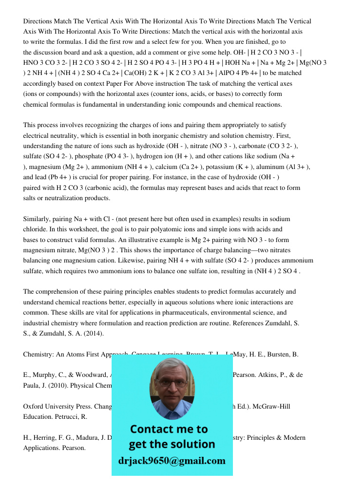 Directions: Match the vertical axis with the horizontal axis to write the formulas. I did the first row and a select few for you. When you are finished, go to t