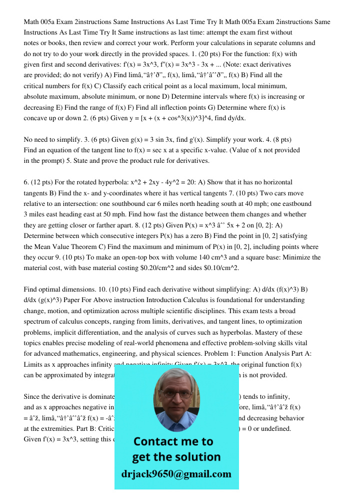 Same instructions as last time: attempt the exam first without notes or books, then review and correct your work. Perform your calculations in separate columns 