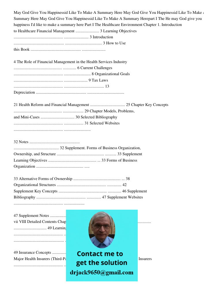 May God Give You Happinessid Like To Make A Summary Herepart I The He may God give you happiness I'd like to make a summary here Part I The Healthcare Environme