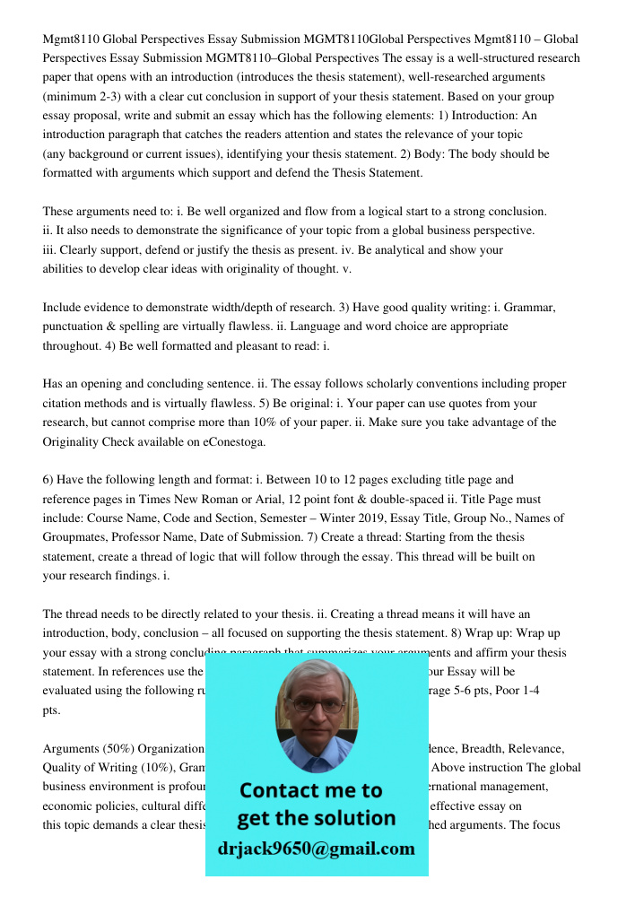 The essay is a well-structured research paper that opens with an introduction (introduces the thesis statement), well-researched arguments (minimum 2-3) with a 