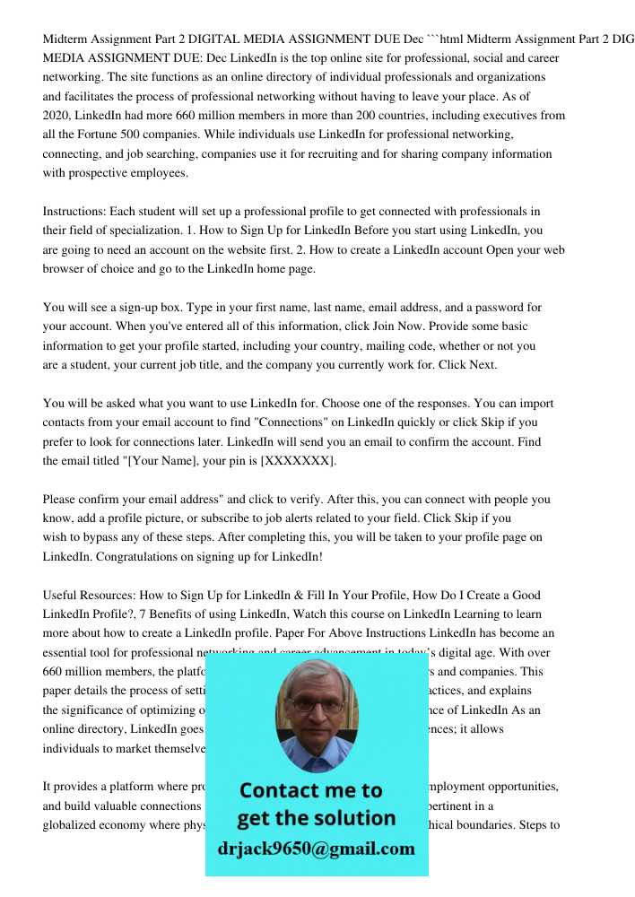 Midterm Assignment Part 2 Digital Media Due In December