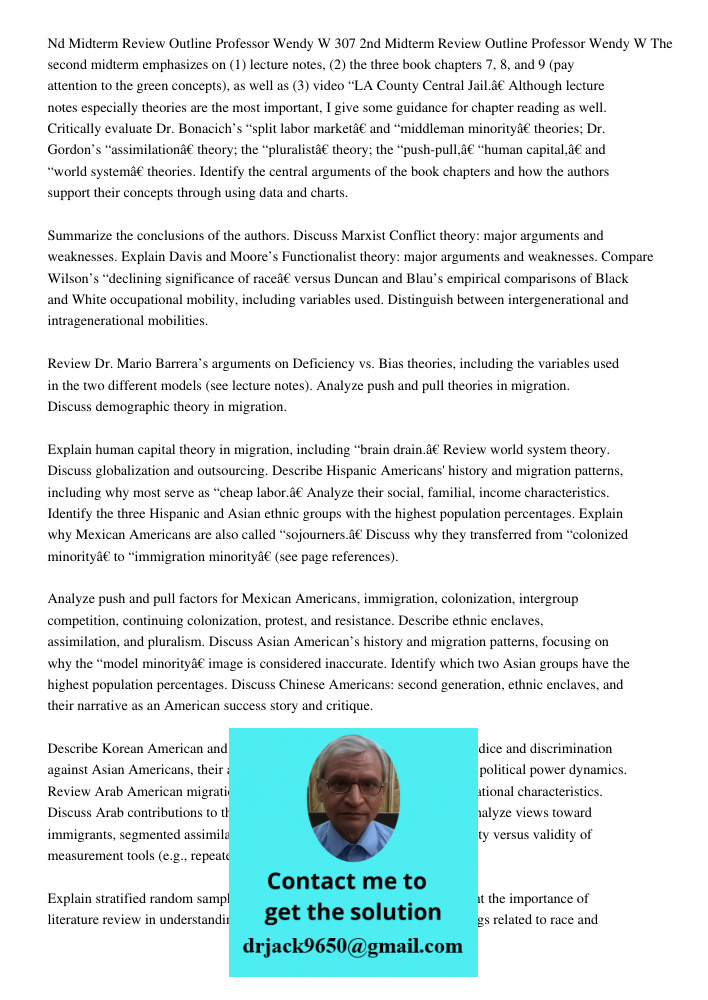 The second midterm emphasizes on (1) lecture notes, (2) the three book chapters 7, 8, and 9 (pay attention to the green concepts), as well as (3) video “LA Coun