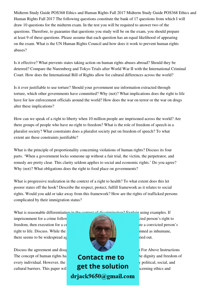 The following questions constitute the bank of 17 questions from which I will draw 10 questions for the midterm exam. In the test you will be required to answer