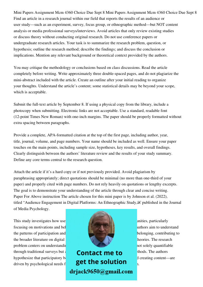 Find an article in a research journal within our field that reports the results of an audience or user study—such as an experiment, survey, focus group, or ethn
