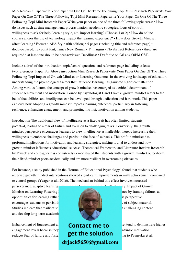 Mini Research Paperwrite Your Paper On One Of The Three Following Topi Mini Research Paper Write your paper on one of the three following topic areas: • How do 