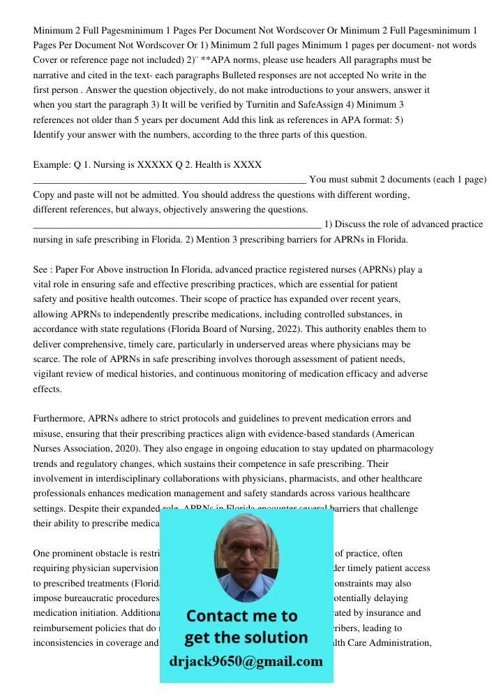 1) Minimum 2 full pages Minimum 1 pages per document- not words Cover or reference page not included) 2)¨**APA norms, please use headers All paragraphs must be 