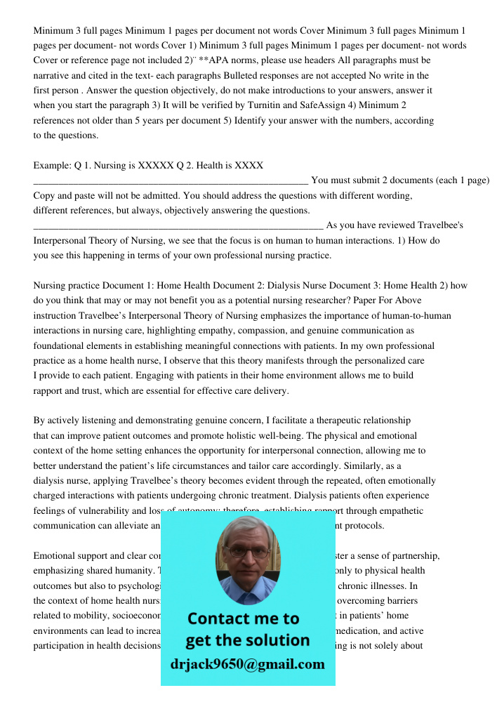1) Minimum 3 full pages Minimum 1 pages per document- not words Cover or reference page not included 2)¨**APA norms, please use headers All paragraphs must be n