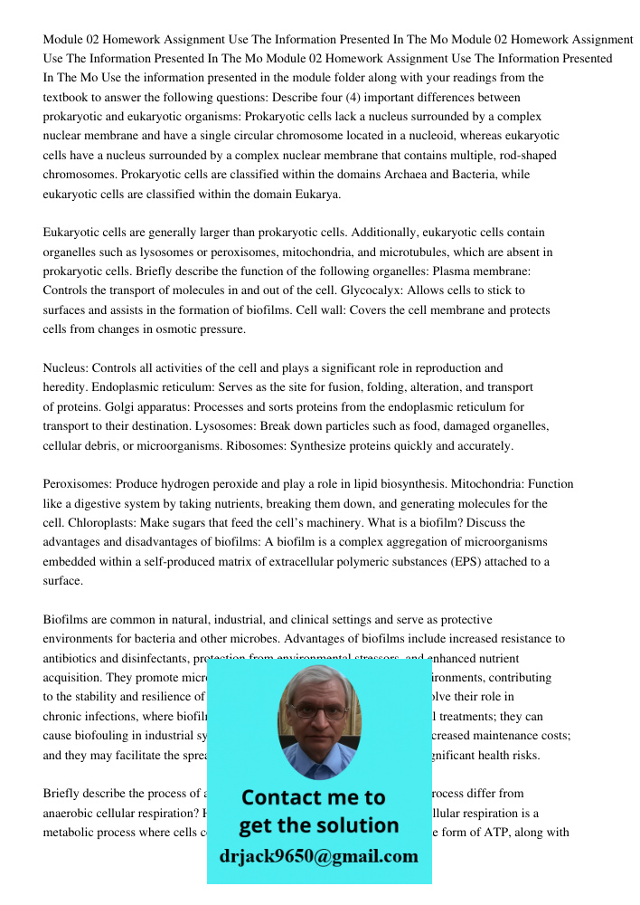 Module 02 Homework Assignment Use The Information Presented In The Mo Use the information presented in the module folder along with your readings from the textb