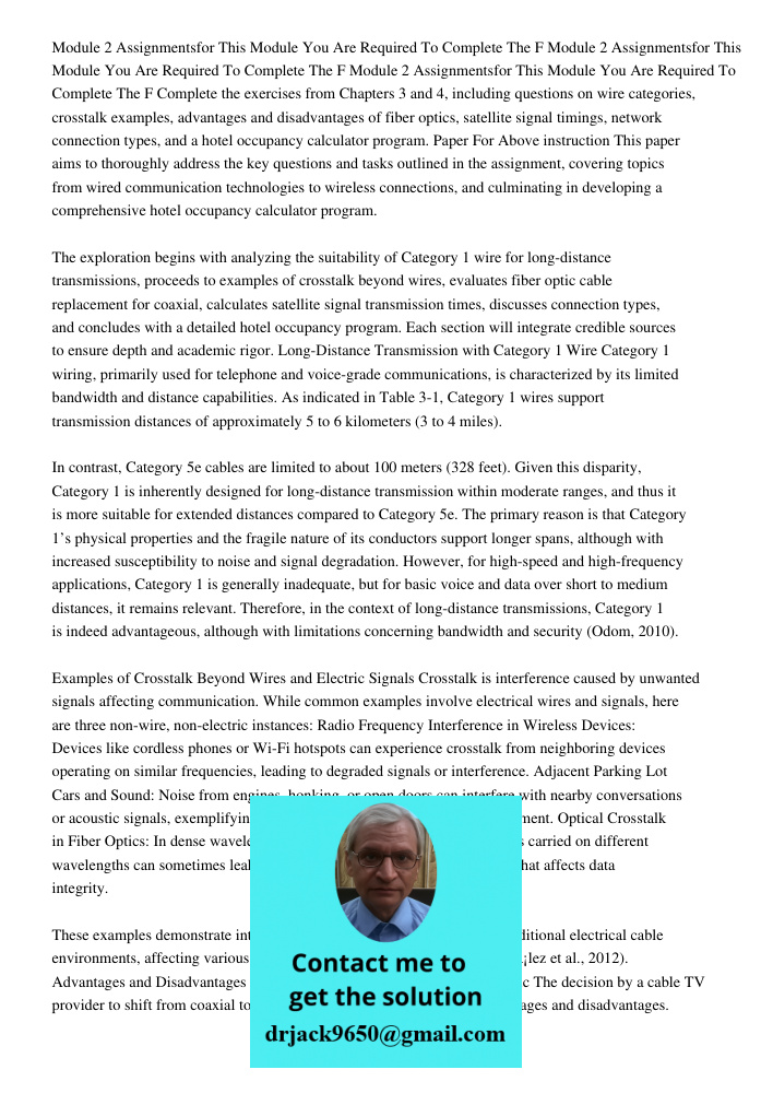 Module 2 Assignmentsfor This Module You Are Required To Complete The F Complete the exercises from Chapters 3 and 4, including questions on wire categories, cro