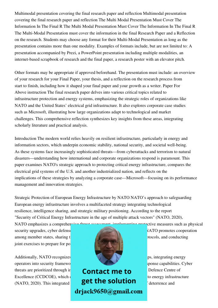 The Multi Modal Presentation Must Cover The Information In The Final R The Multi Modal Presentation Must Cover The Information In The Final R The Multi-Modal Pr